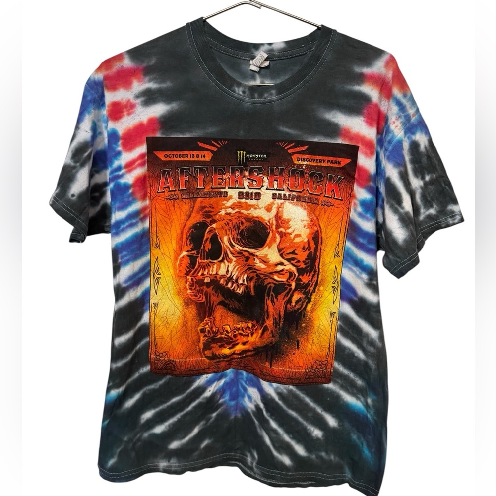 Tie Dye 2018 Aftershock Festival Sacramento Deftones Incubus Mens L T-Shirt AIC